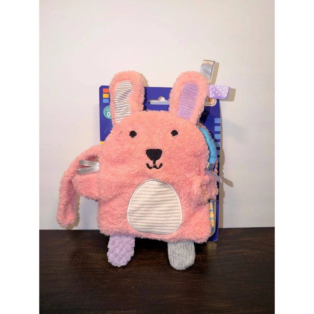 Sensory Snuggables Bunny‎ Soft Book Pink Plush Sensory Learning Crinkle Toy NEW